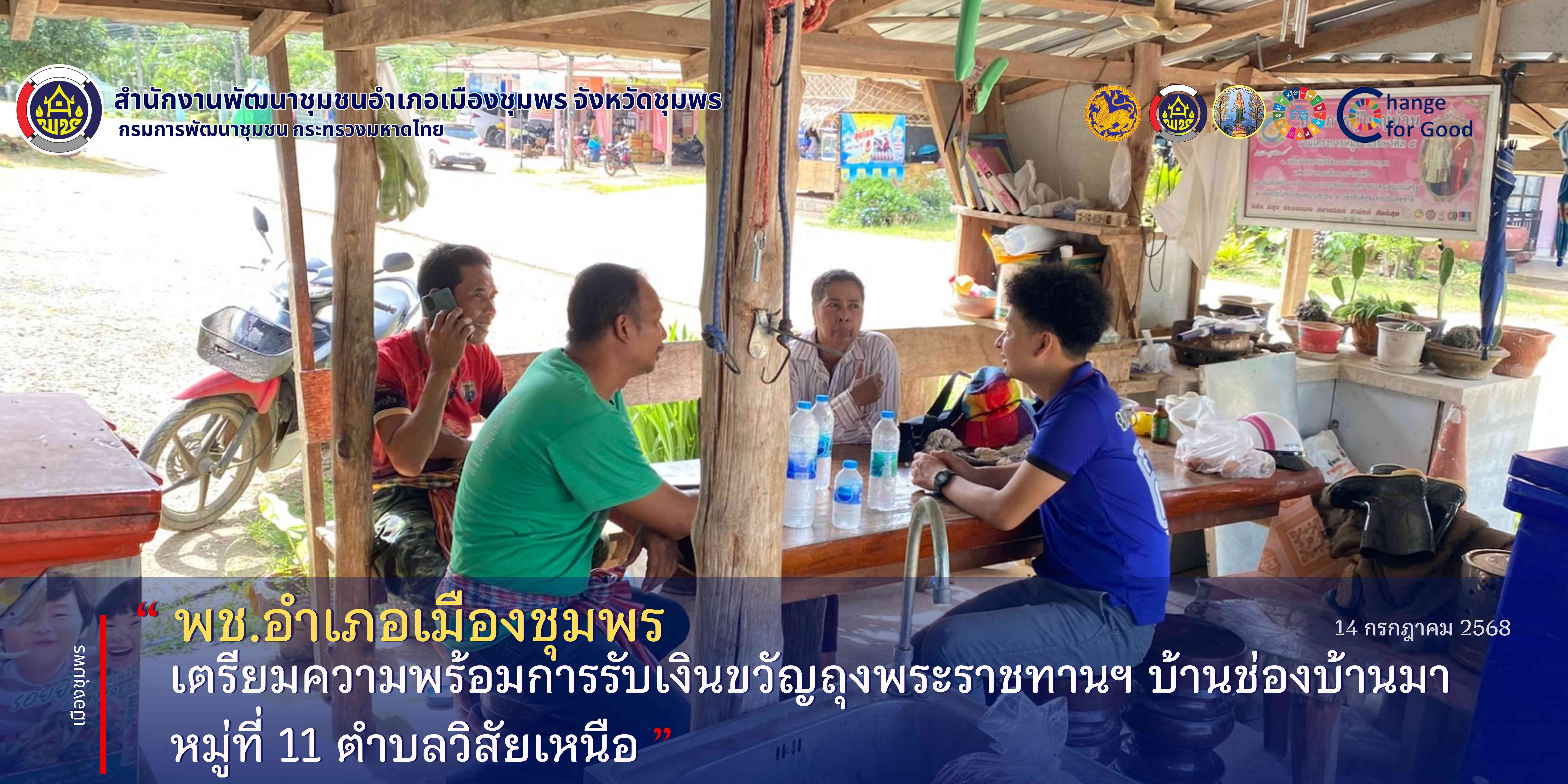 เตรียมความพร้อมการรับเงินขวัญถุงพระราชทานฯ บ้านช่องบ้านมา หมู่ที่ 11 ตำบลวิสัยเหนือ